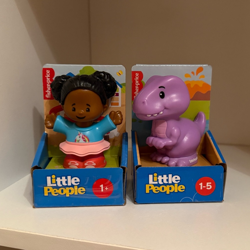 Fisher-Price Little People Set - Purple Dinosaur & Red Outfit Figure